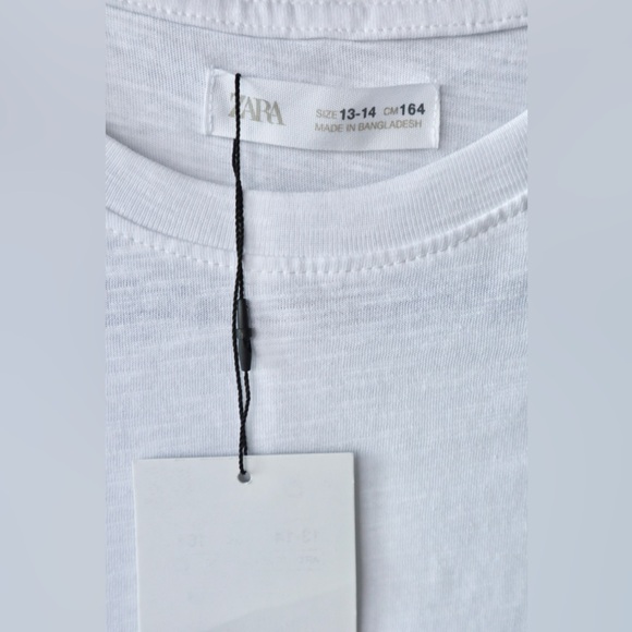 ZARA Kids Plain White T-shirt - Size 13-14 - Picture 2 of 4